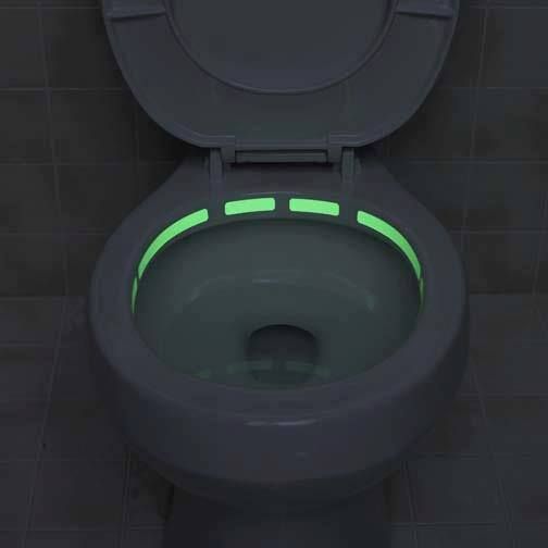 Never miss your mark with toilet illuminating strips