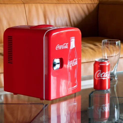 A Coca-Cola can mini fridge for your Coca-Cola beverages