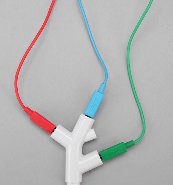 A headphone splitter designed as a tree branch