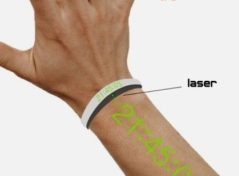 A watch concept design that lasers time onto your arm