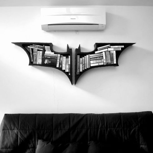 Handmade Dark Knight bookshelves