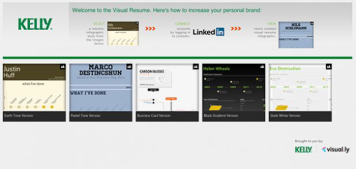 Now create infographic resumes with Visually