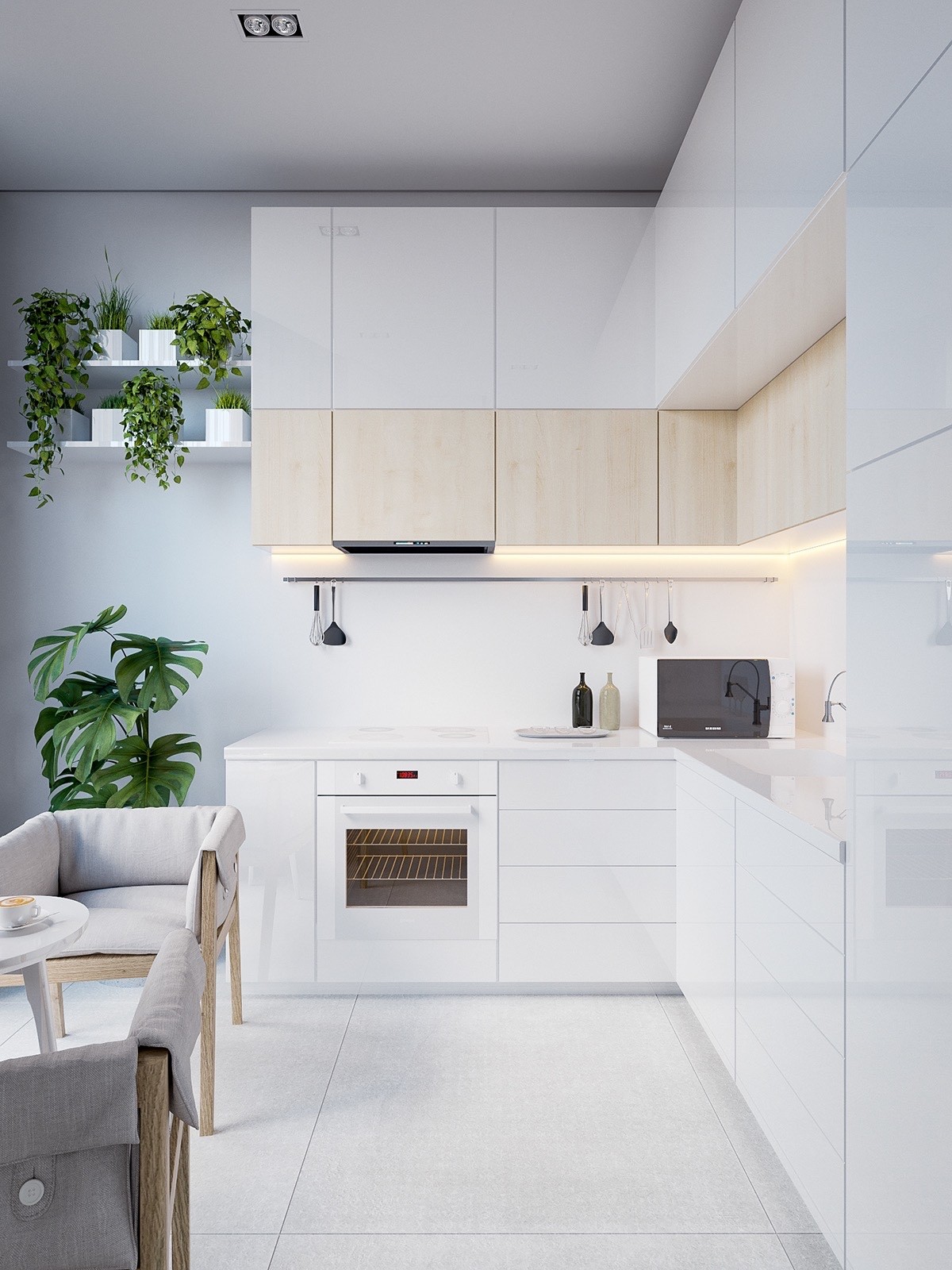 kitchen in L-shaped home