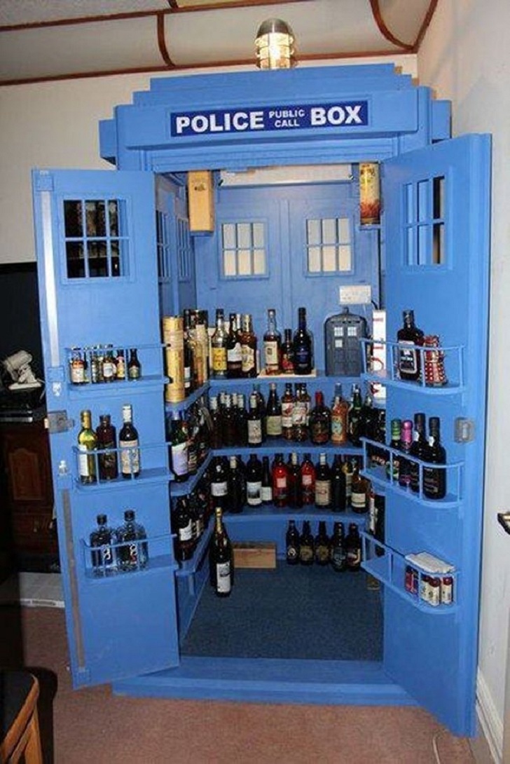 TARDIS Liquor Cabinet
