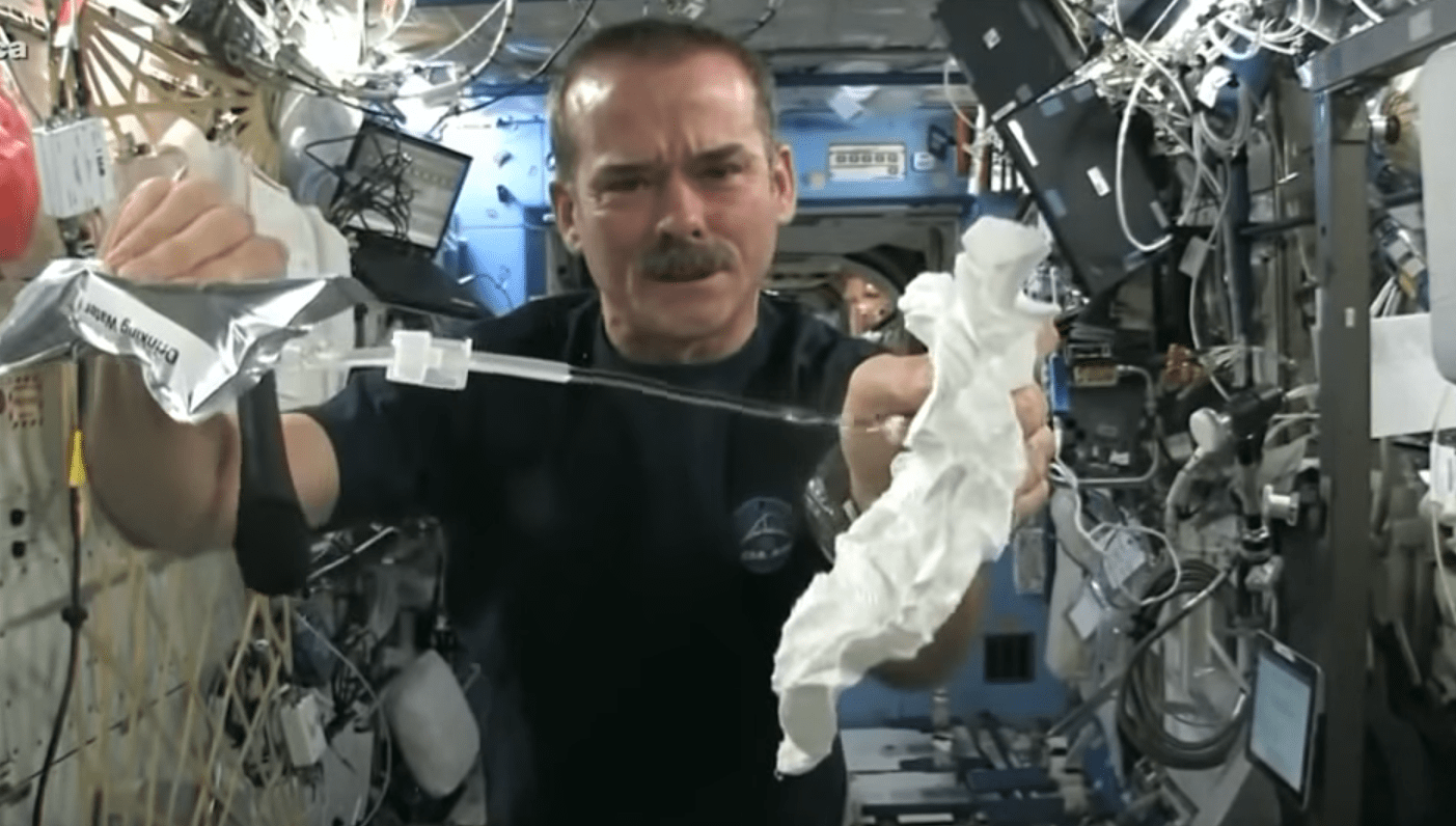 Wringing out a washcloth in space is the coolest thing you'll see all day