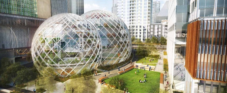 Amazon's planned office in downtown Seattle includes massive biodomes