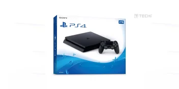 PlayStation 4 console retail box featuring 2TB storage and DualShock controller.