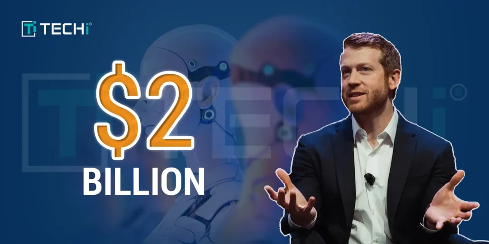 Kyle Vogt with humanoid robots in the background and a "$2 Billion" valuation highlight.