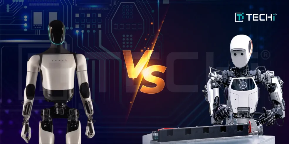 Tesla Optimus vs. Mercedes Apollo: A battle of humanoid robots in the AI-driven manufacturing race.