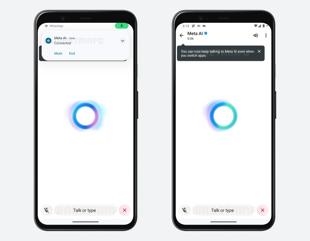 WhatsApp's new Meta AI call-like feature in beta, allowing hands-free voice interactions