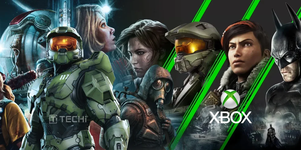 Key Xbox gaming characters including Master Chief and Batman featured in promotional banner for Xbox Games Showcase 2025.