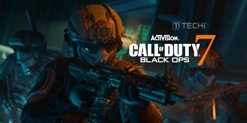 Futuristic soldier aiming rifle in Call of Duty: Black Ops 7 promotional artwork.