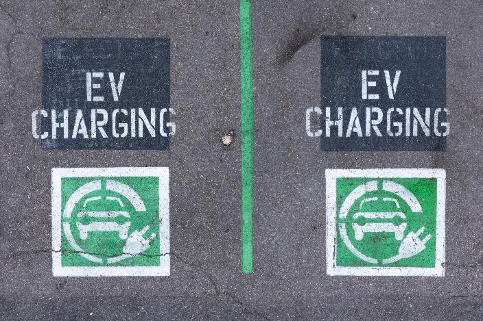 Electric vehicle charging station shown in California