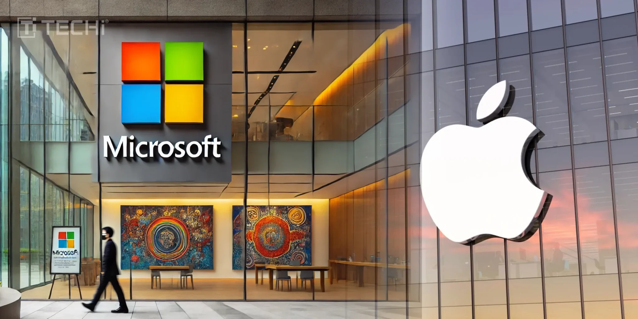 Microsoft and Apple battle for AI Supremacy in Stock Debate