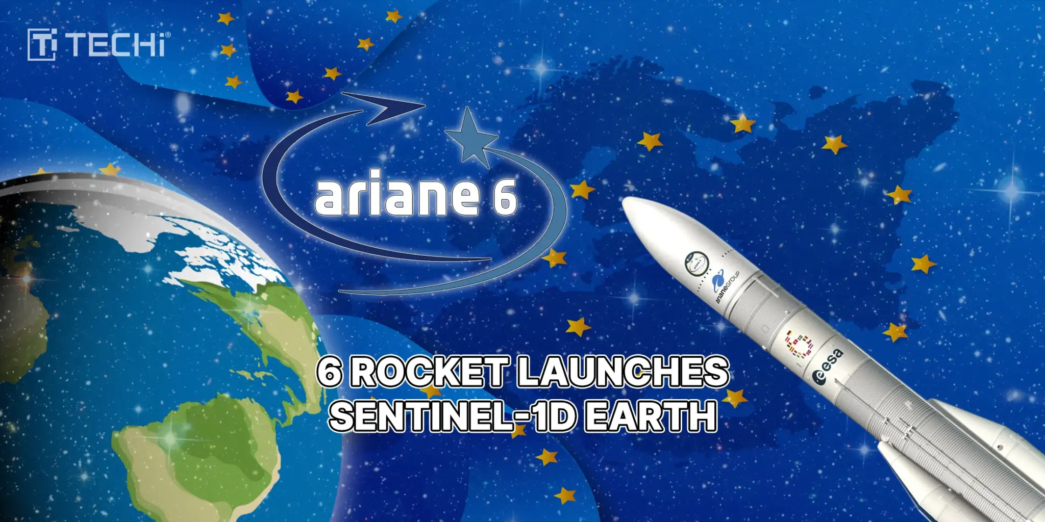 Europe’s Mighty Ariane 6 Rocket Successfully Launched the Sentinel-1D Earth-Observation Satellite Into Orbit Video