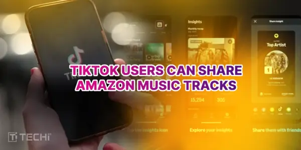 TikTok app displayed on a smartphone with the option to share Amazon Music tracks and insights, symbolizing the new integration between TikTok and Amazon Music.