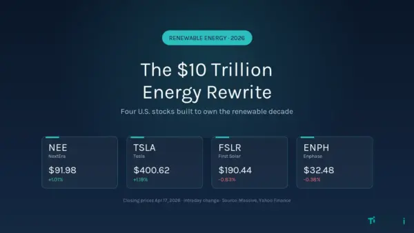 The $10 Trillion Energy Rewrite: 4 U.S. Stocks Built to Own the Renewable Decade
